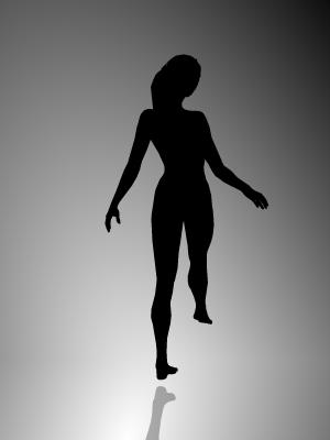 回転して見える踊り子のシルエット錯視画像(スピニングダンサー)